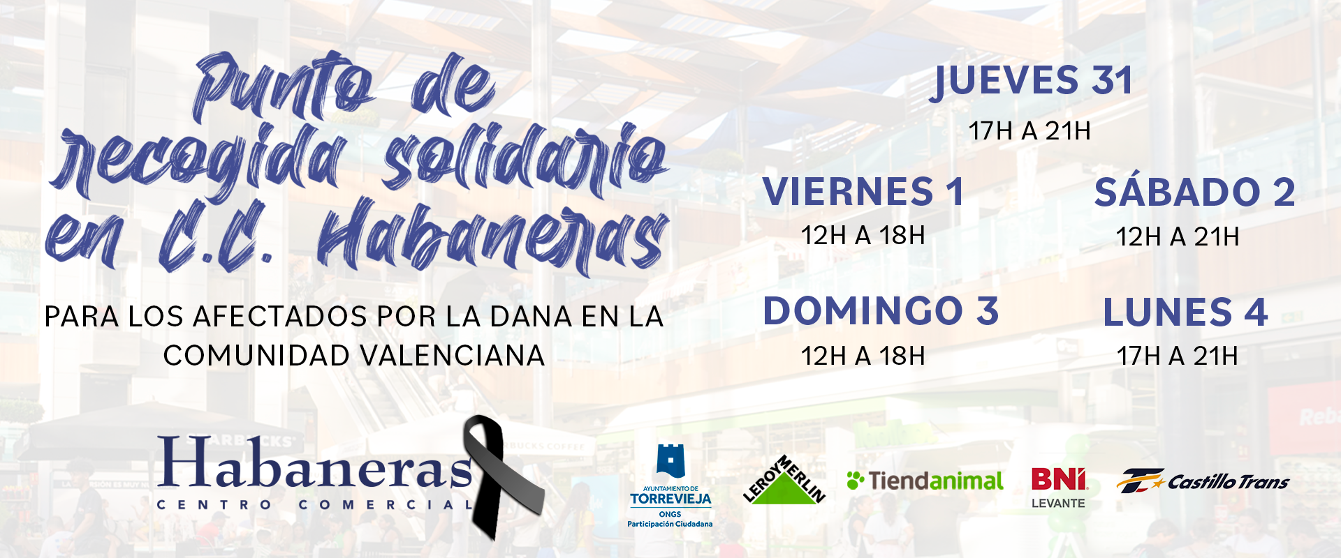 EL CENTRO COMERCIAL HABANERAS, PUNTO DE RECOGIDA SOLIDARIO DE TORREVIEJA